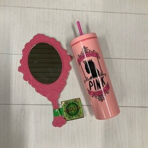 Wicked cup and double sided mirror pink and‎ green NWT